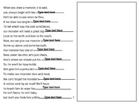Monster Rhyme Cloze - Wixie
